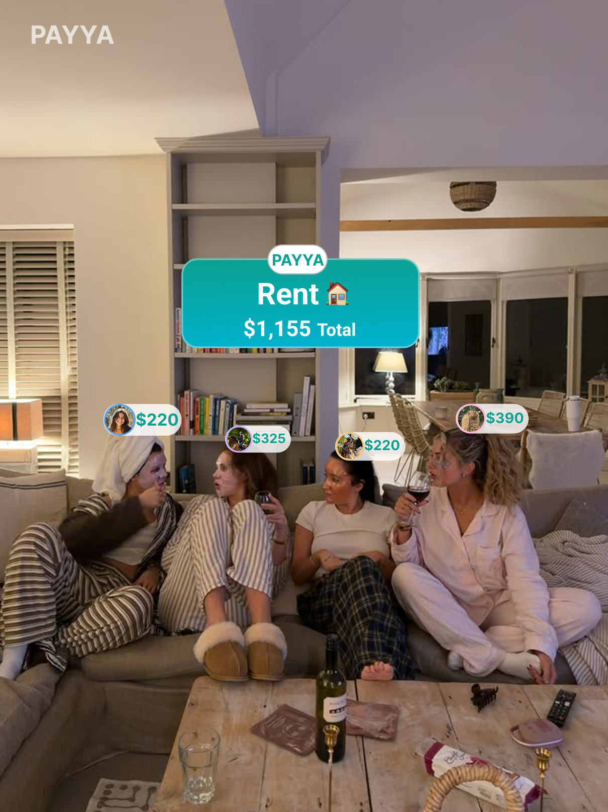 Split rent with housemates on Payya