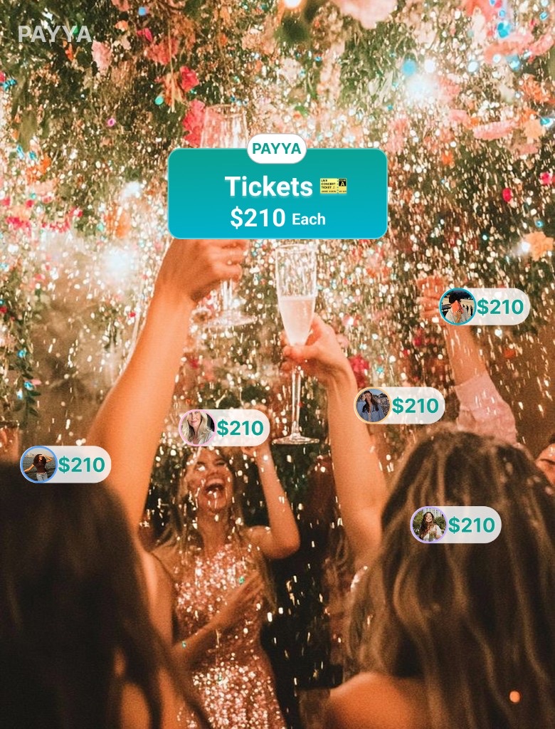 Split tickets with friends on Payya